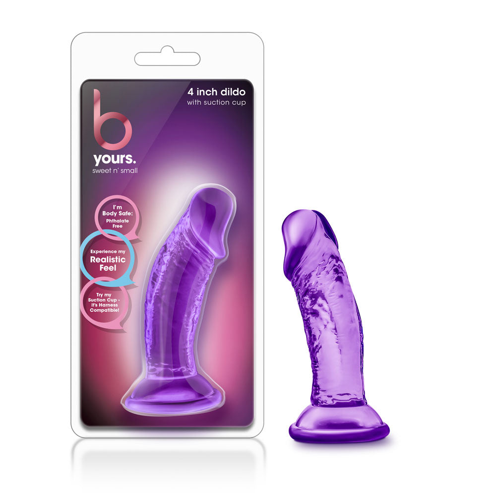 B Yours Sweet n' Small 4 Inch Dildo with Suction Cup - Purple