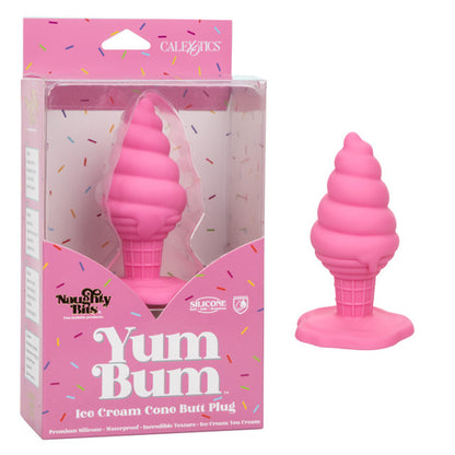 CalExotics Yum Bum Ice Cream Cone Butt Plug - Pink, Waterproof with Suction Cup Base