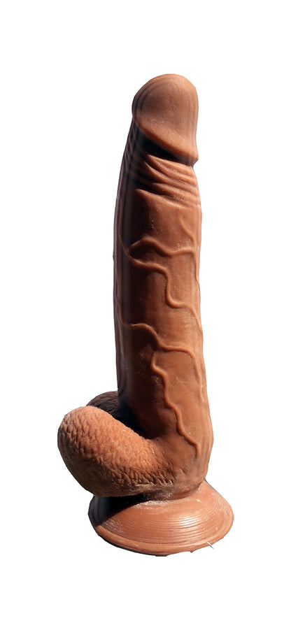 Skinsations Latin Lover Series 9 Inches - Guapo Dildo with Suction Cup - Brown