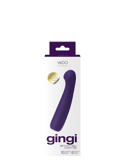 Gingi Rechargeable G-Spot Vibrator – Silicone – Purple
