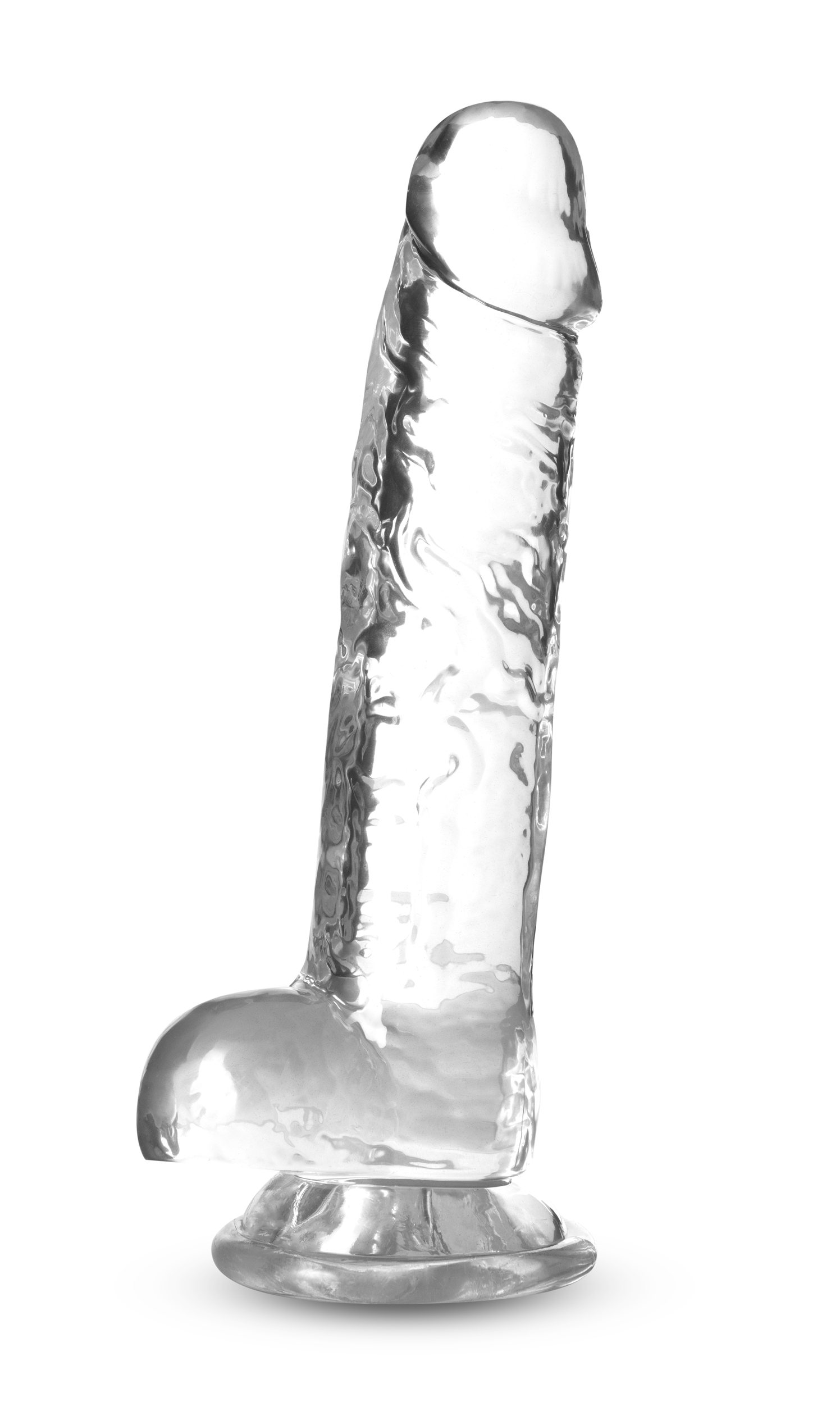 Blush Naturally Yours 7 Inch Crystalline Dildo - Clear - Life-like Design with Suction Cup Base