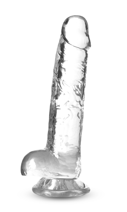 Blush Naturally Yours 7 Inch Crystalline Dildo - Clear - Life-like Design with Suction Cup Base