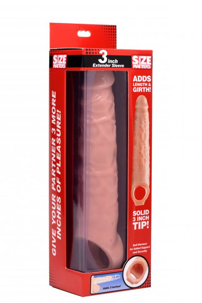 XR Brands 3 Inch Extender Sleeve - Flesh - Realistic Penis Enhancer