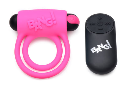 Bang Silicone Cock Ring and Bullet with Remote Control – Pink