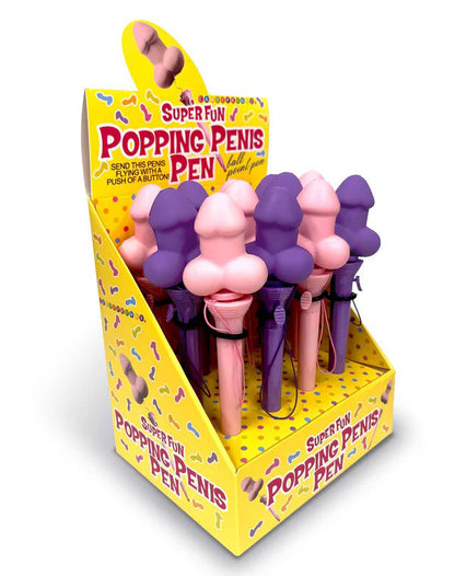 Little Genie Super Fun Popping Penis Pen – Pink and Purple