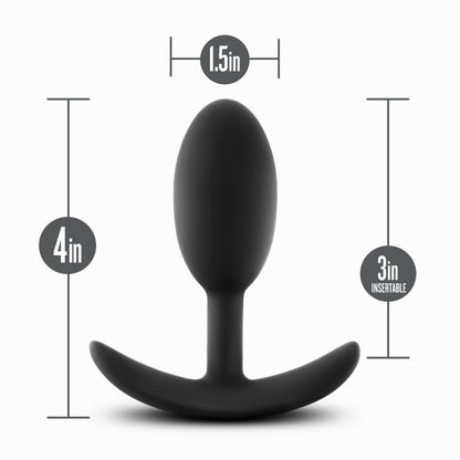 Anal Adventures Platinum Silicone Vibra Slim Plug - Medium - Black
