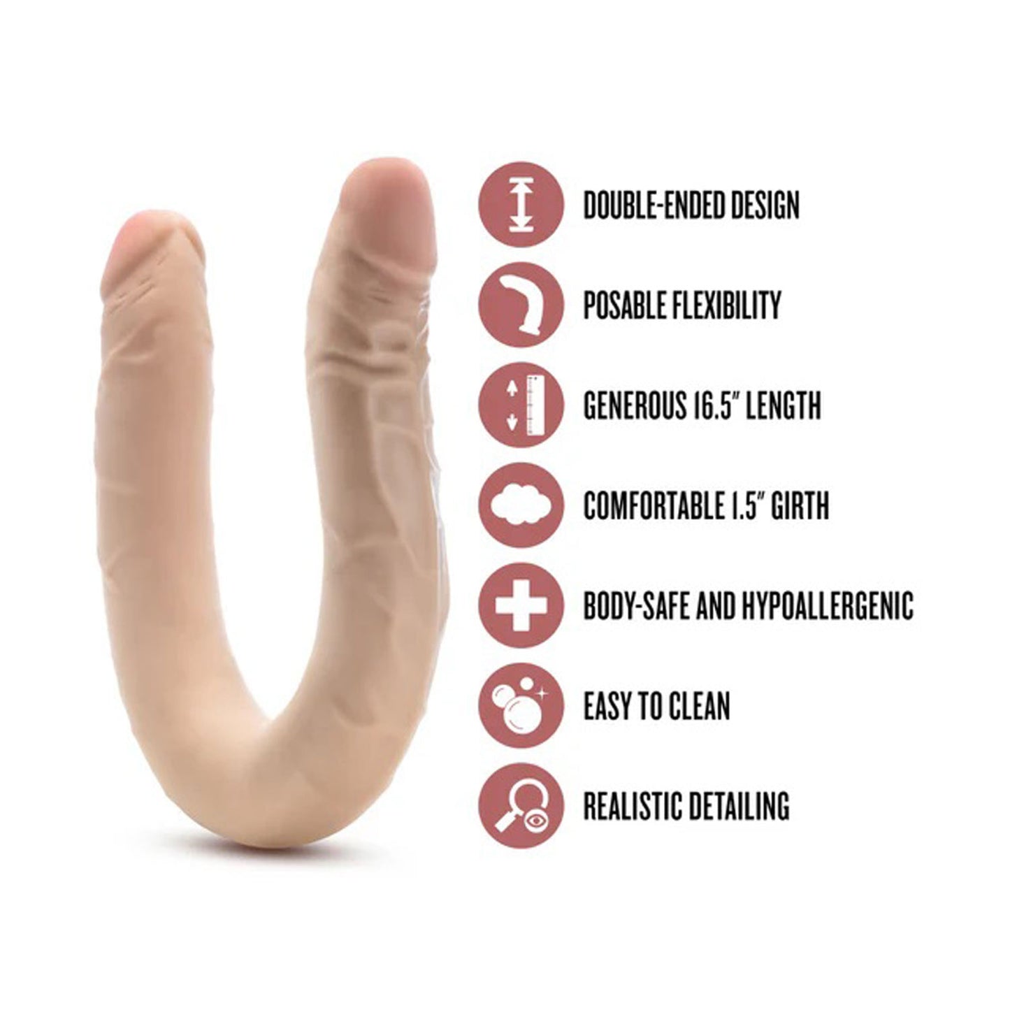 Dr. Skin Plus 16.5-Inch Posable Double Dong - Beige