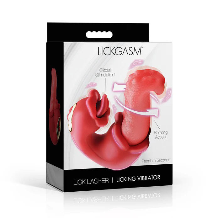 Lickgasm Lick Lasher Licking Vibrator - Dual Action Clit and G-Spot Stimulation - Red
