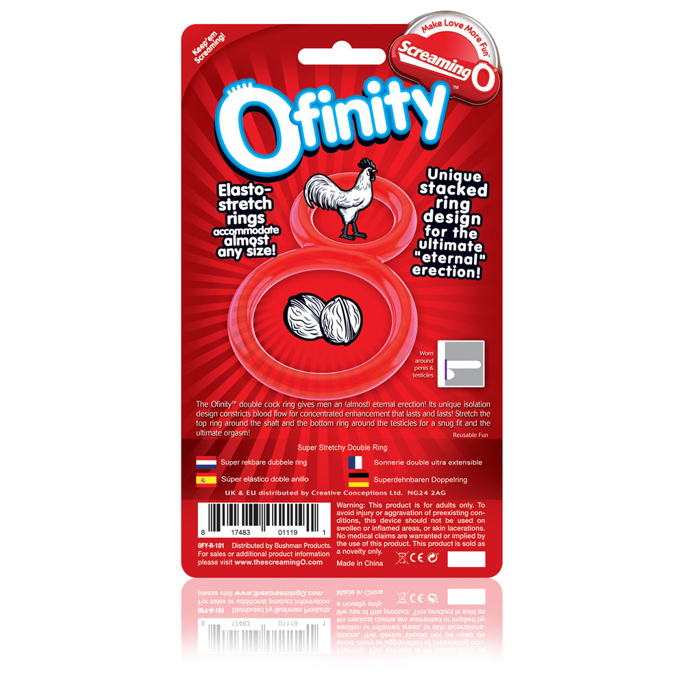 Ofinity Double Ring Erection Enhancer – Red