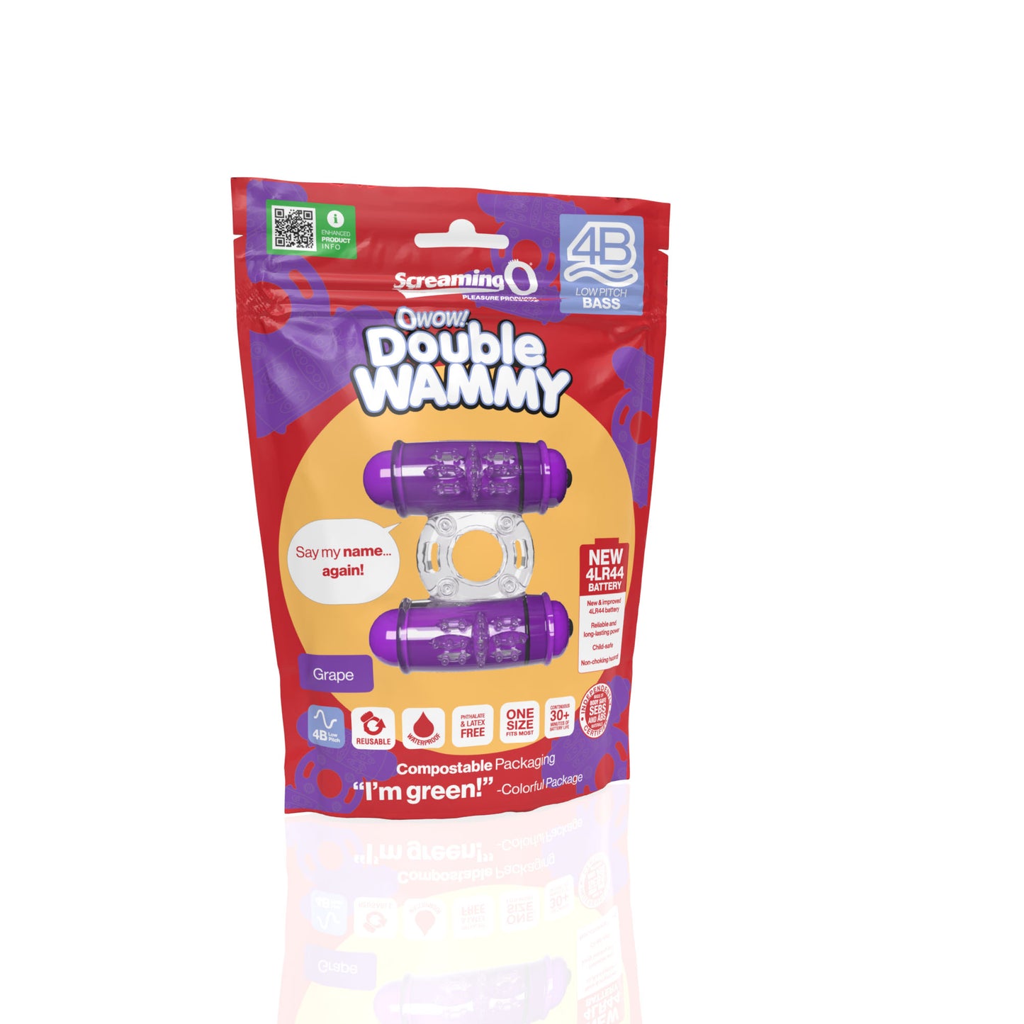 Screaming O 4B Double Wammy Vibrating Ring – Purple