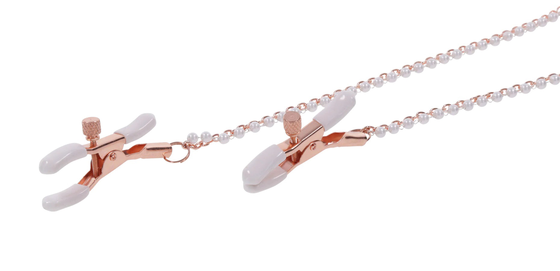 Sportsheets Peaches N Creame Collar with Nipple Clamps - Pink