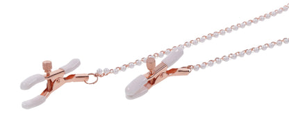 Sportsheets Peaches N Creame Collar with Nipple Clamps - Pink