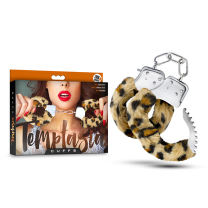 Blush Temptasia Cuffs - Leopard Print Adjustable Cuffs with Safety Release