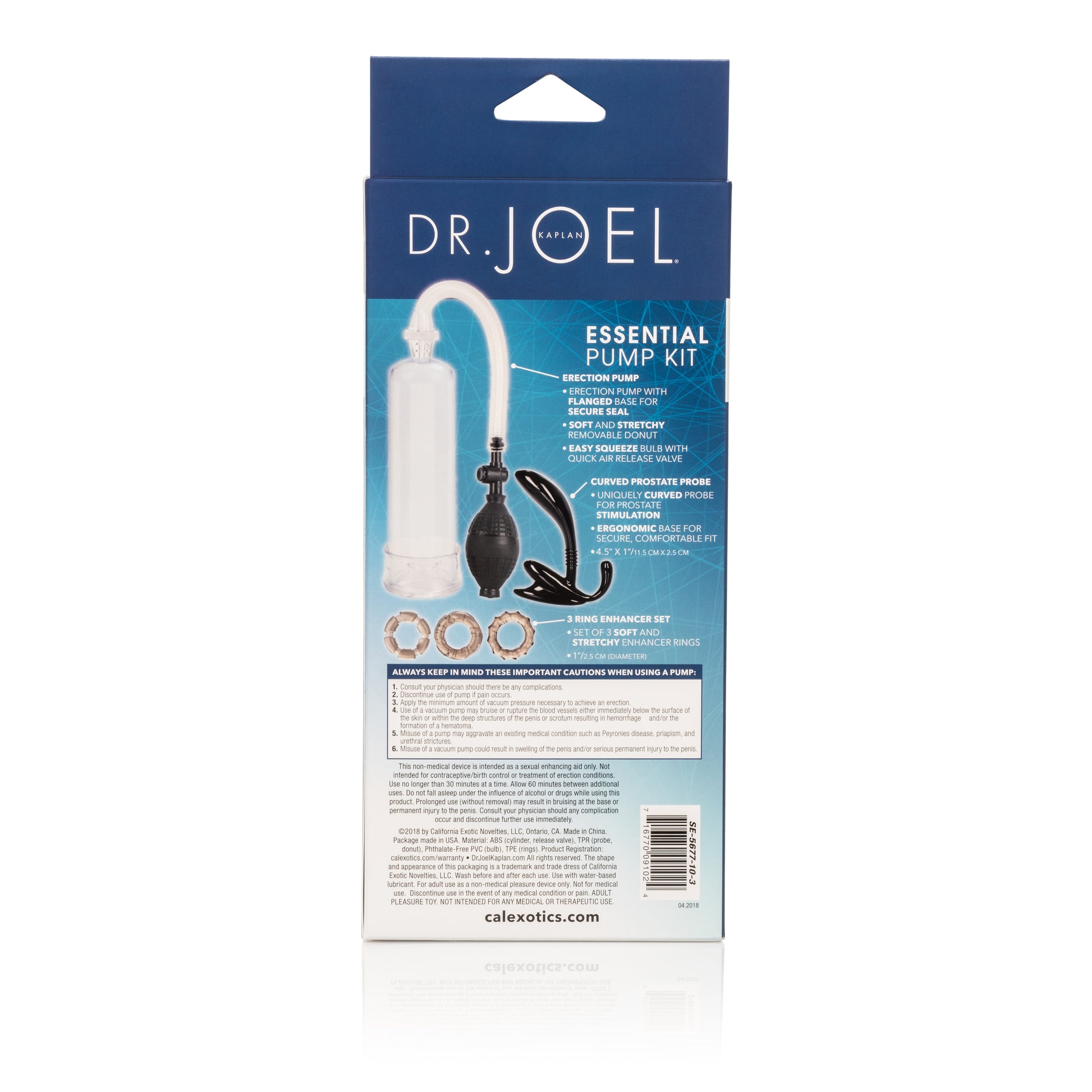Dr. Joel Kaplan Essential Pump Kit – Clear – Prostate Probe and Cock Rings