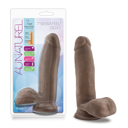Blush Novelties Au Naturel 7 Inch Sensa Feel Dildo - Chocolate