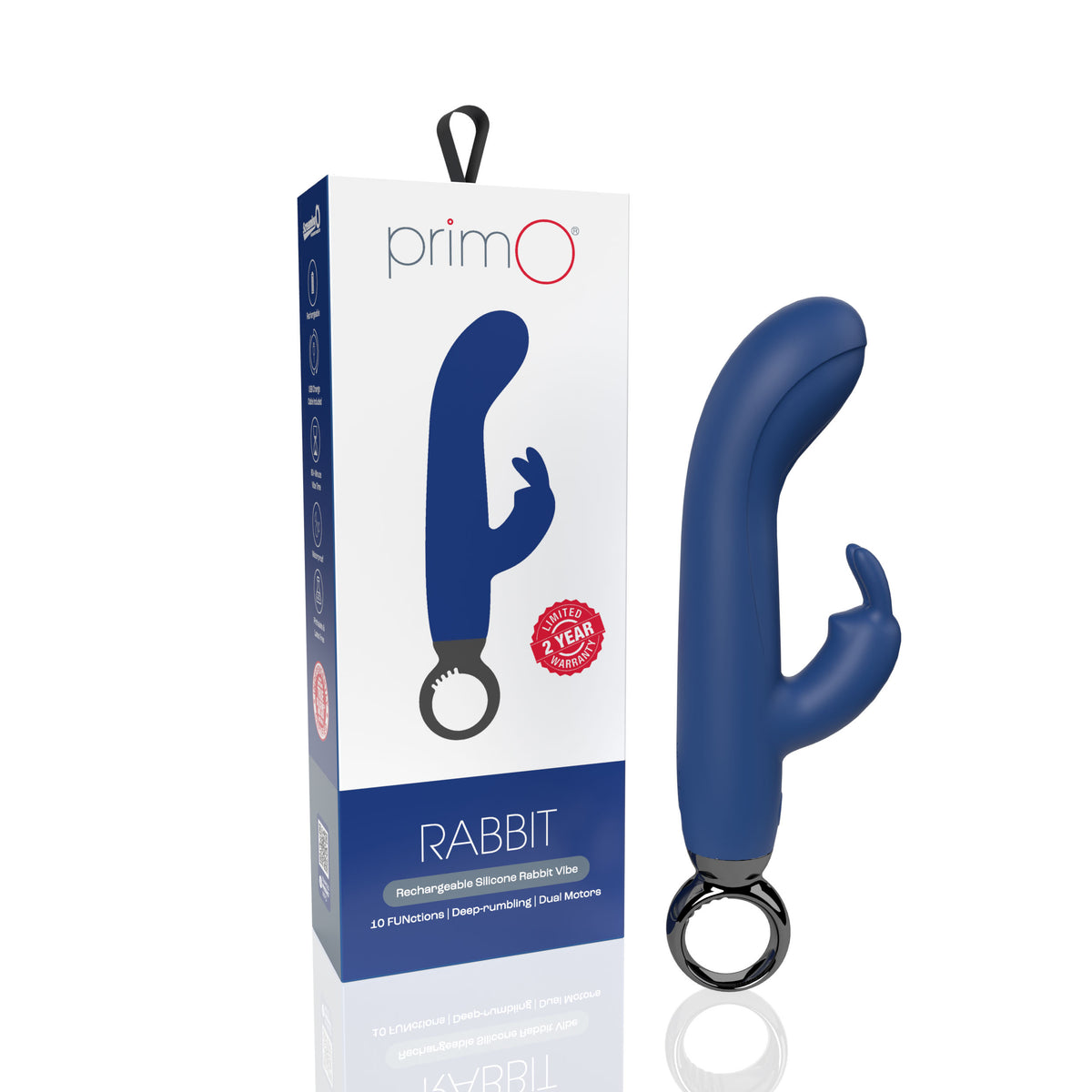 Screaming O PrimO Rabbit Vibrator - Blue - Rechargeable with Dual Motors