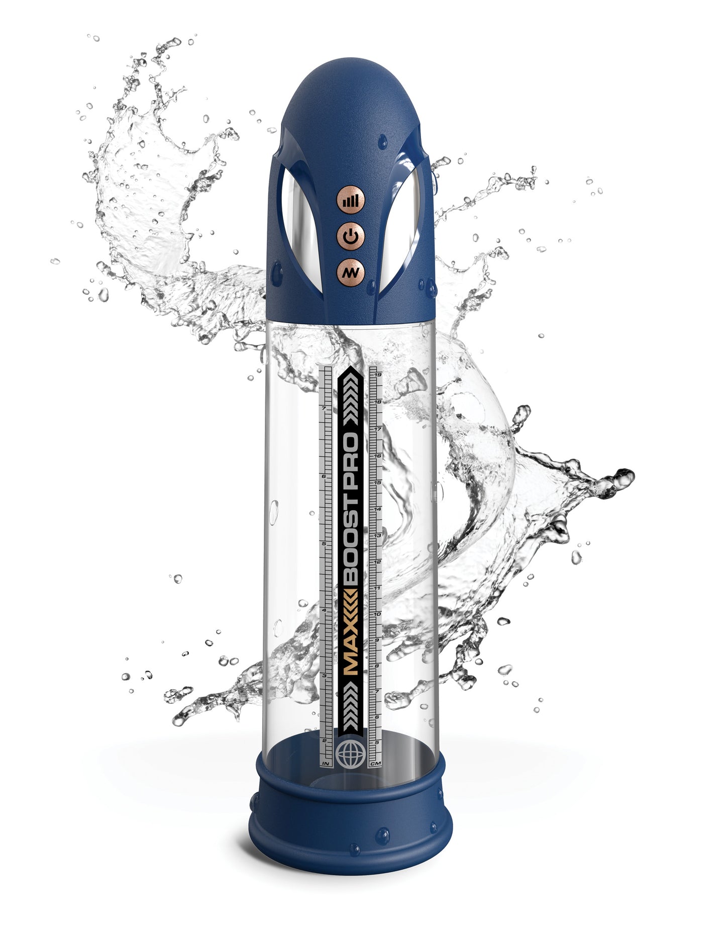 Pipedream Max Boost Pro Flow Penis Pump - Waterproof, Multi-Function, Blue
