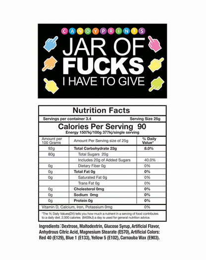 Little Genie Jar of Fucks I Have to Give – 2lb Tart Candy