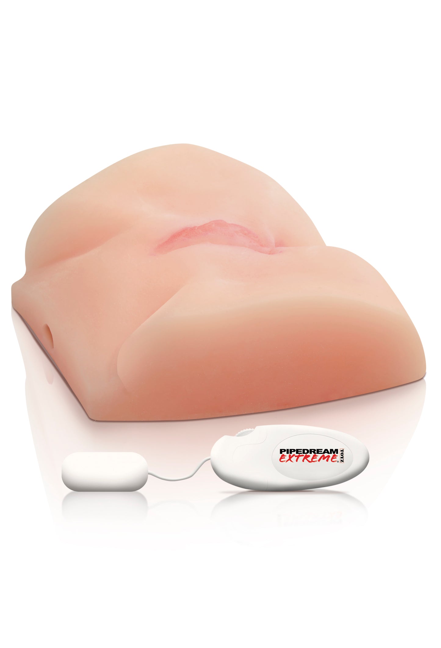 Pipedream Extreme Big Ass Vibrating Pussy - Beige - Multi-Speed with Wired Remote