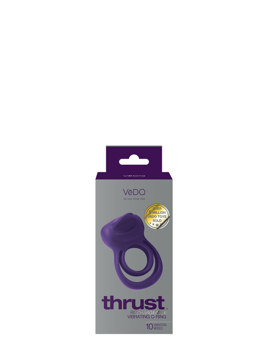 VeDO Thrust Rechargeable Silicone Vibrating Dual C-Ring Cock Ring – Purple