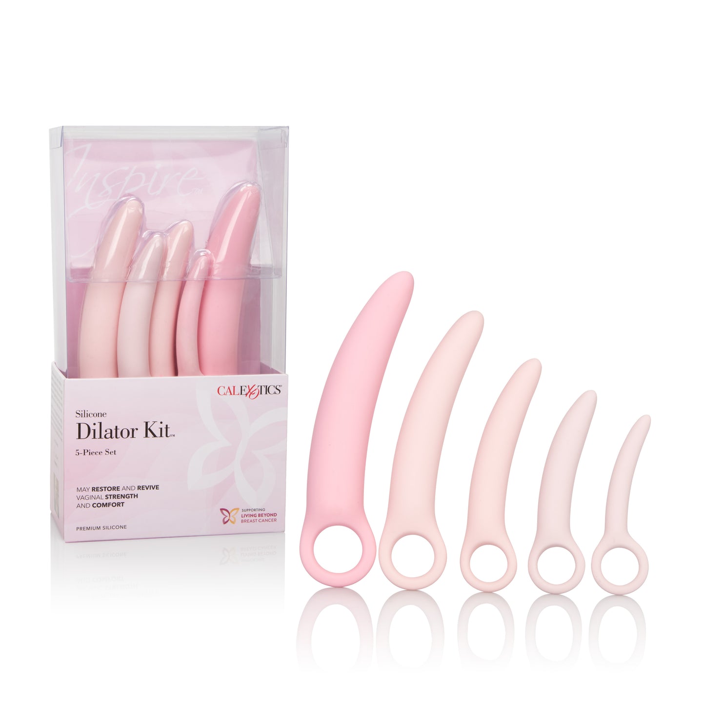 CalExotics Inspire Silicone Dilator Kit - 5 Piece Set - Pink