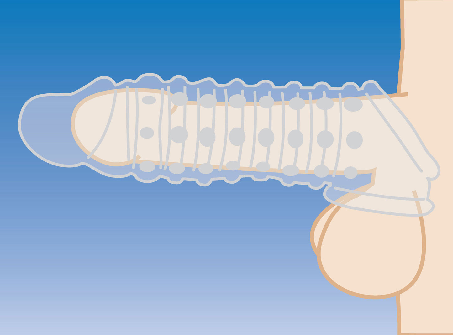 XR Brands 1.5 Inch Penis Enhancer Sleeve - Clear with Textured Stimulation