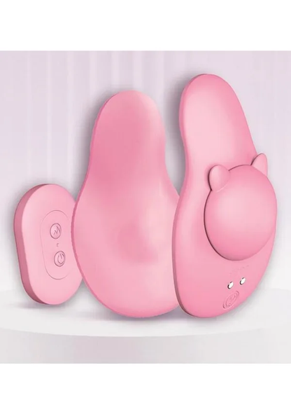 Icon Brands Ultra Panty Vibe Here Kitty Kitty Panty Vibrator, Liquid Silicone, 10 Speeds, Pink