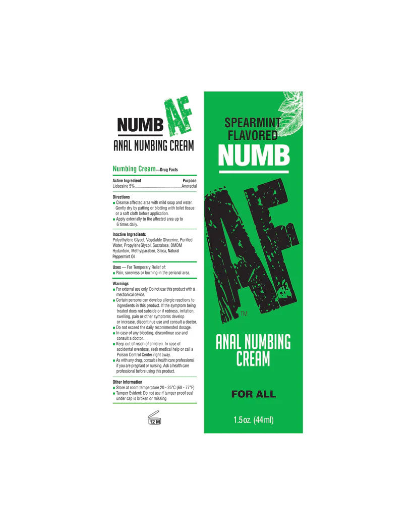 Little Genie Numb Af Spearmint Flavored Anal Numb Cream – 1.5 Oz
