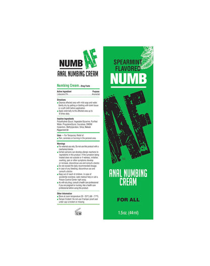 Little Genie Numb Af Spearmint Flavored Anal Numb Cream – 1.5 Oz