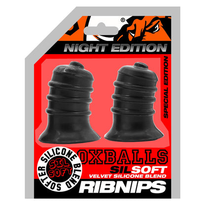 Oxballs Ribnibs Curved Springy Nipsuckers – Black