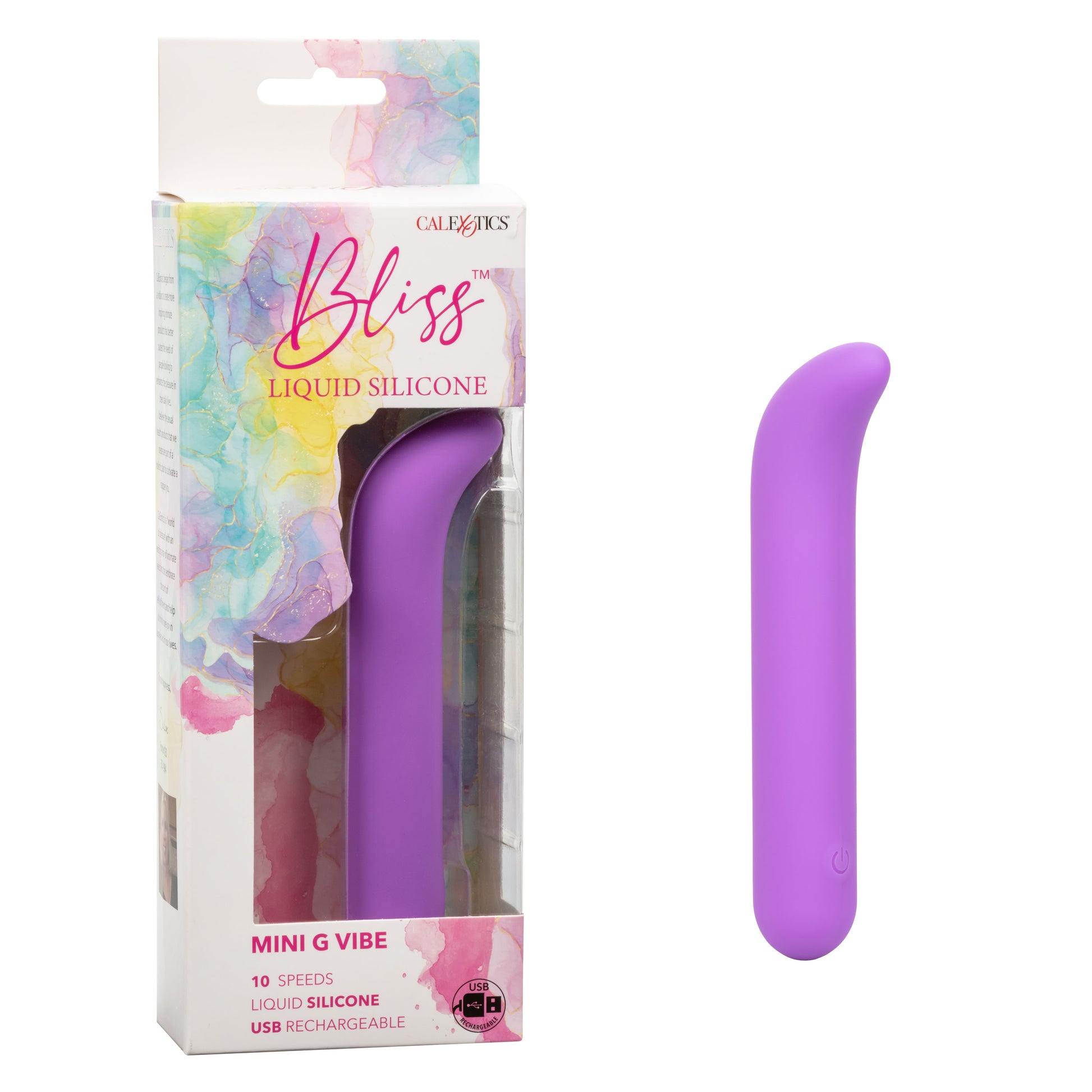 CalExotics Bliss Liquid Silicone Mini G Vibe – Purple – G-Spot Vibrator with 10 Speeds