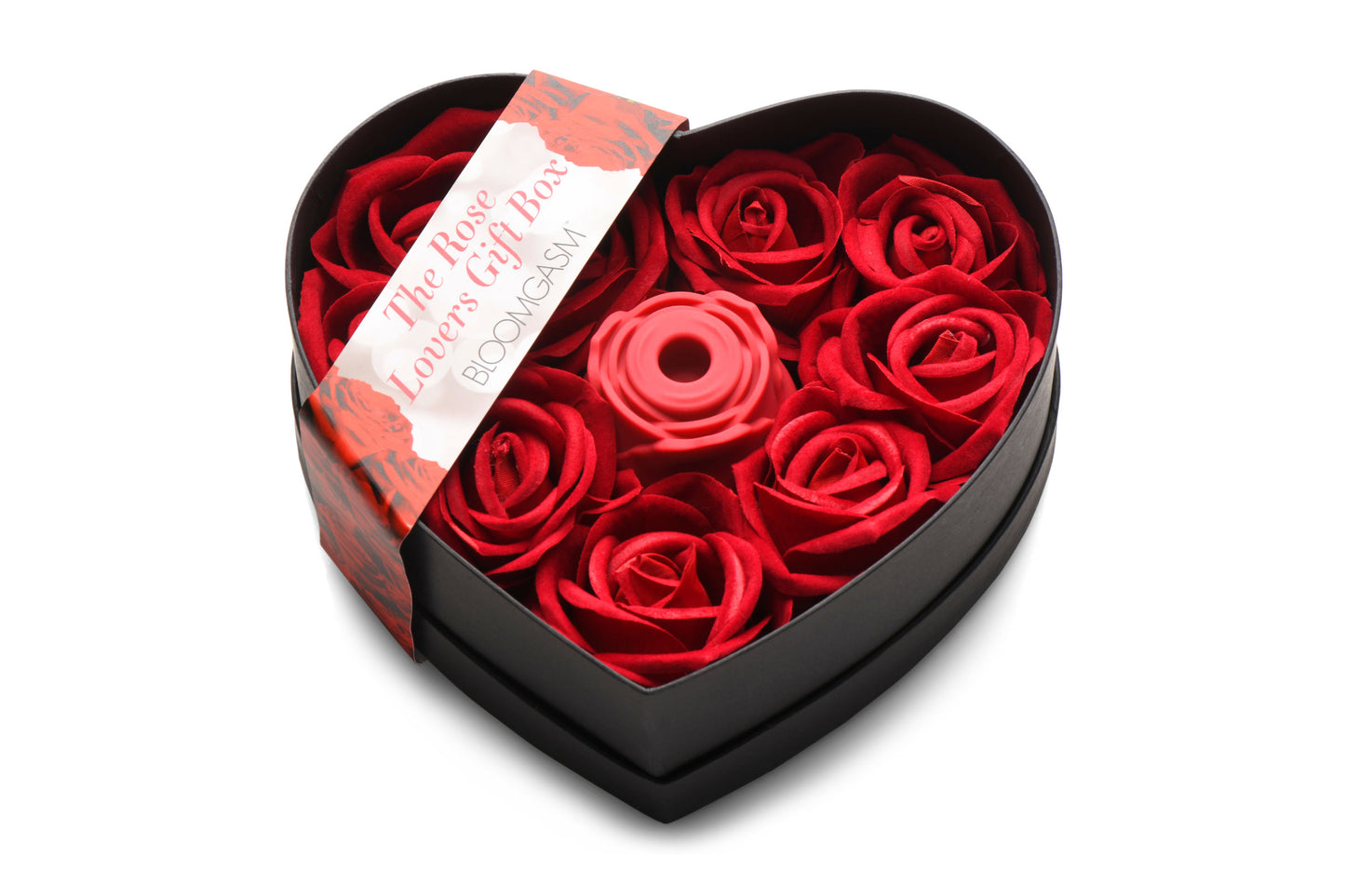 XR Brands Bloomgasm Rose Clit Stimulator - Red - Waterproof with 3 Intensity Levels and 7 Patterns