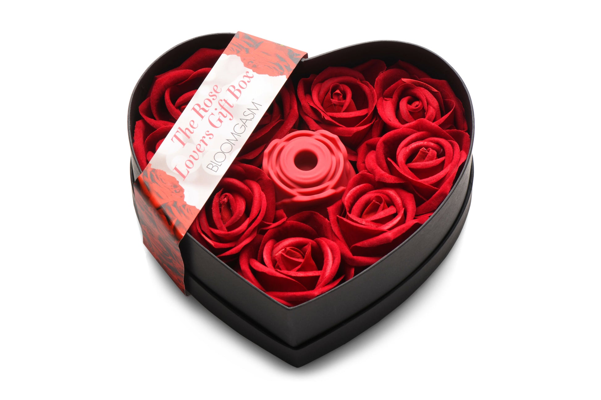 XR Brands Bloomgasm Rose Clit Stimulator - Red - Waterproof with 3 Intensity Levels and 7 Patterns