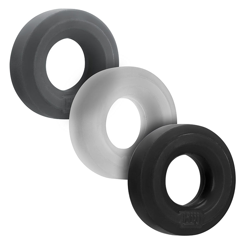 Hunkyjunk HUJ3 C-Ring 3 Pack - Super-Stretchy Grip - Multi