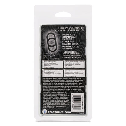 CalExotics Alpha Liquid Silicone Commander Ring - Black - Waterproof Enhancer