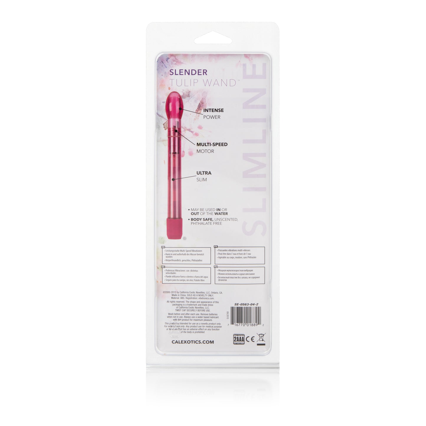 CalExotics Slender Tulip Wand – Multi-Speed Vibrating Wand – Pink