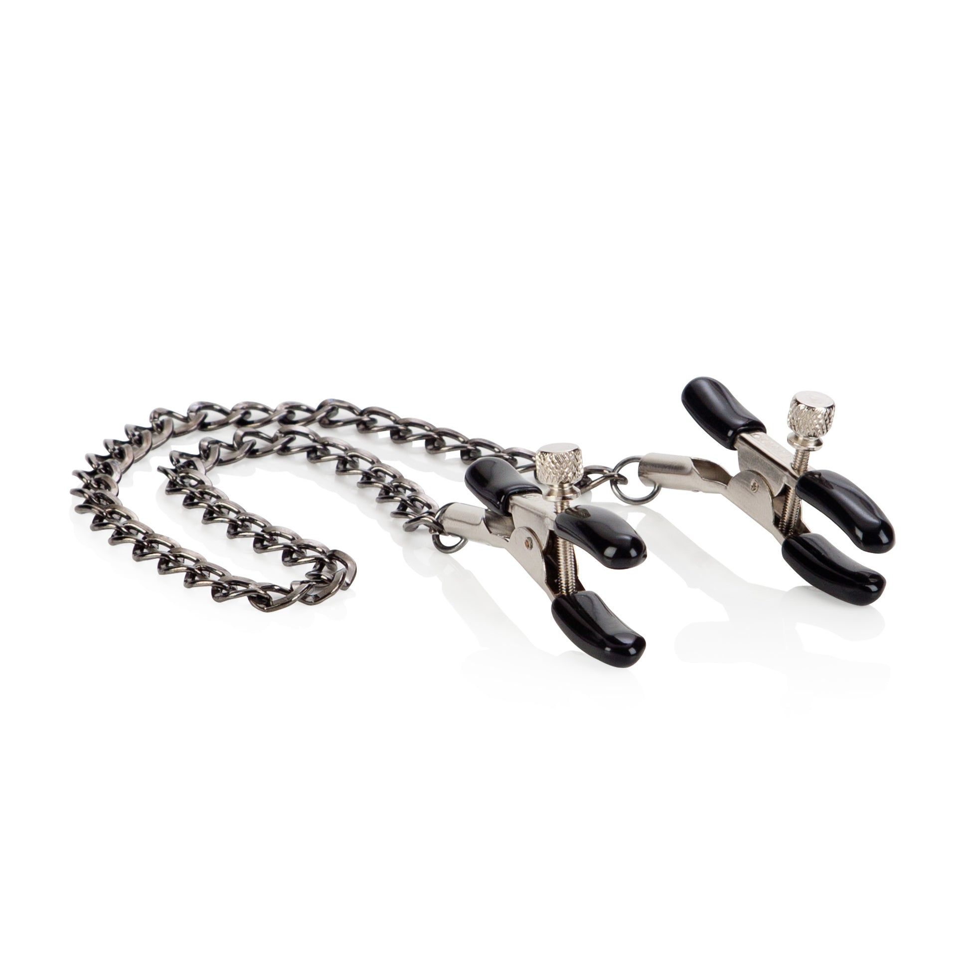 CalExotics First Time Fetish Nipple Teasers – Fully Adjustable Clamps – Silver
