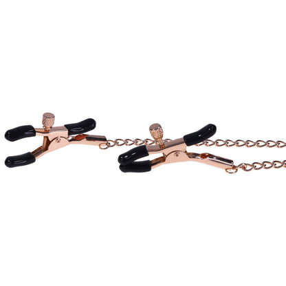 Brat Charmed Nipple Clamps - Rose Gold - Adjustable Tension with Charms