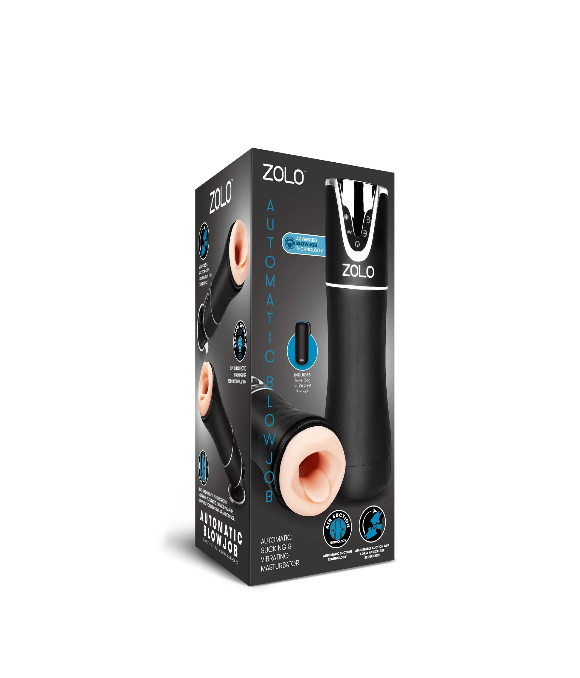 Zolo Automatic Blowjob - USB Rechargeable Automatic Masturbator - Black