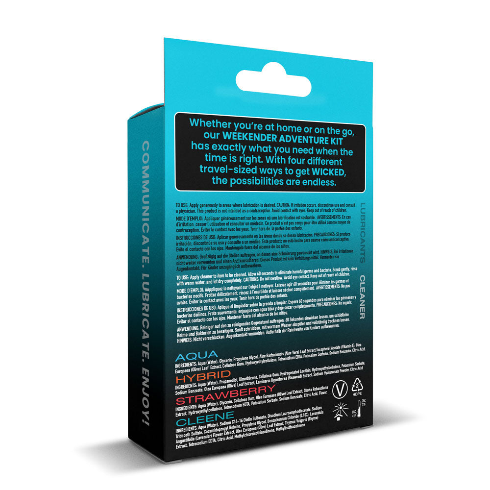 Wicked Weekender Adventure Kit - Travel-sized Lubricants and Toy Cleaner