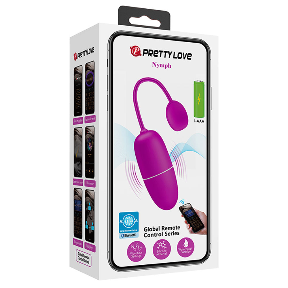 Pretty Love Nymph APP Controlled Vibrating Egg - Purple