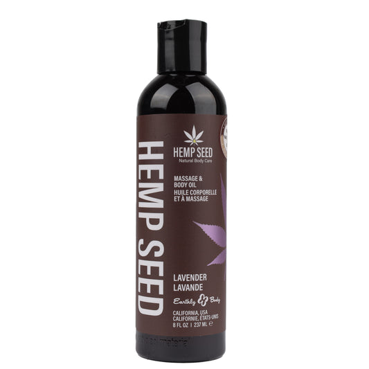 Earthly Body Hemp Seed Massage and Body Oil - Lavender - 8 Fl. Oz.