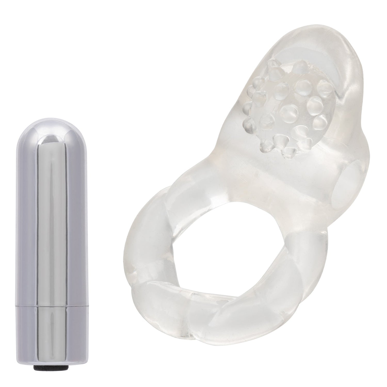 CalExotics Nubby Lover's Delight Rechargeable Couples Enhancer – Clear