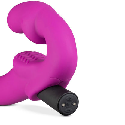 Temptasia Estella Strapless Silicone Dildo with Vibrating Bullet - Pink