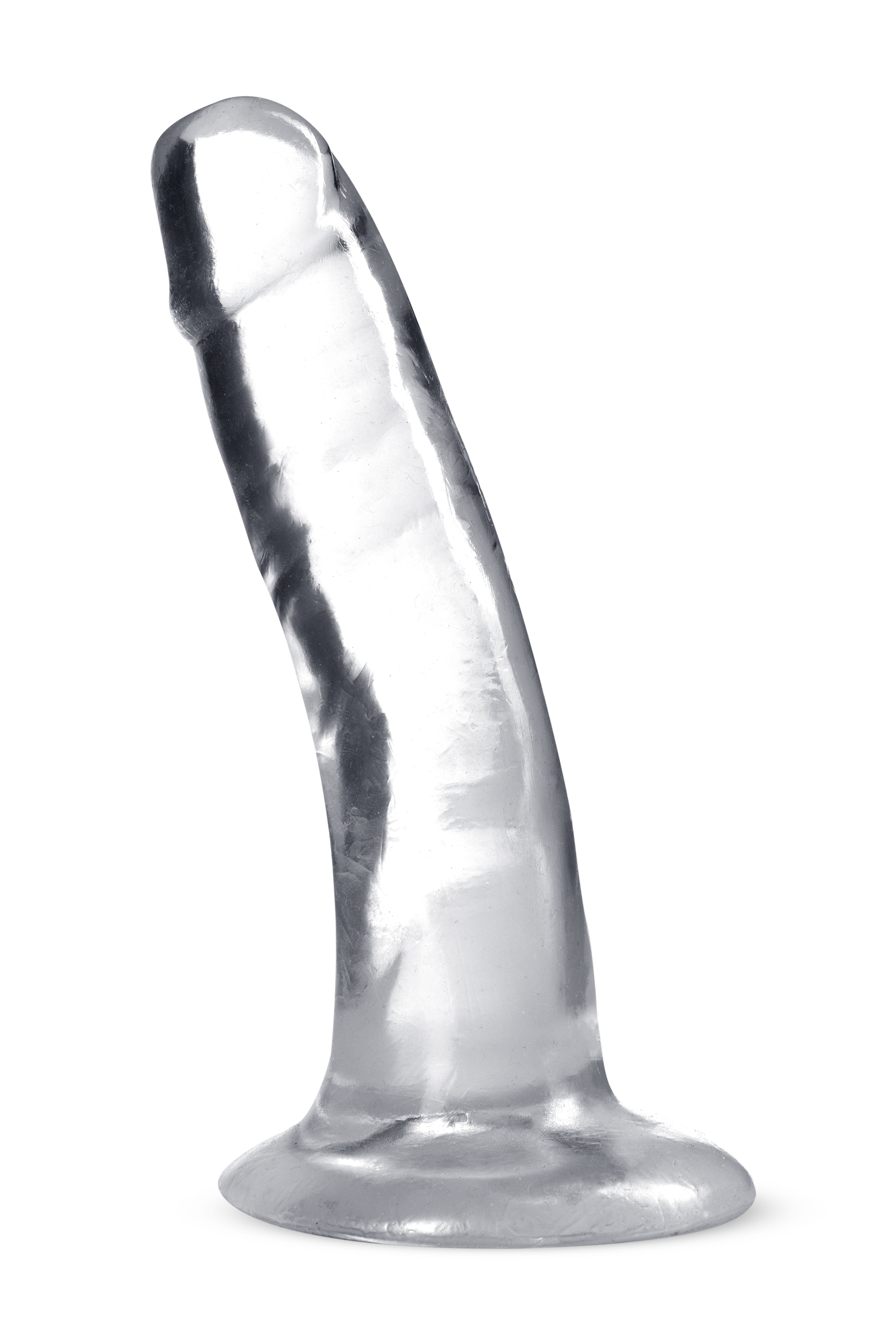 B Yours Plus Hard N Happy Dildo - Clear - Soft Feel with Suction Cup Base