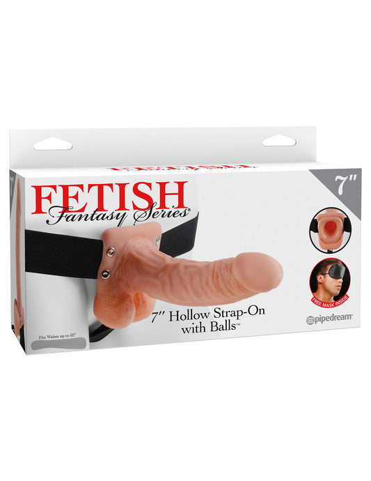 Fetish Fantasy Series 7 Inch Hollow Strap-On with Balls - Flesh