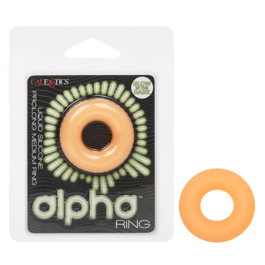 CalExotics Alpha Glow-in-the-Dark Liquid Silicone Prolong Medium Ring – Orange