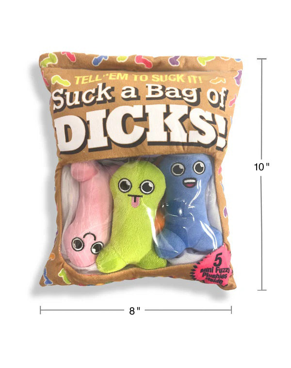 Little Genie Suck a Bag of Dicks Plushy Pillow with 5 Plush Dicks – Multi