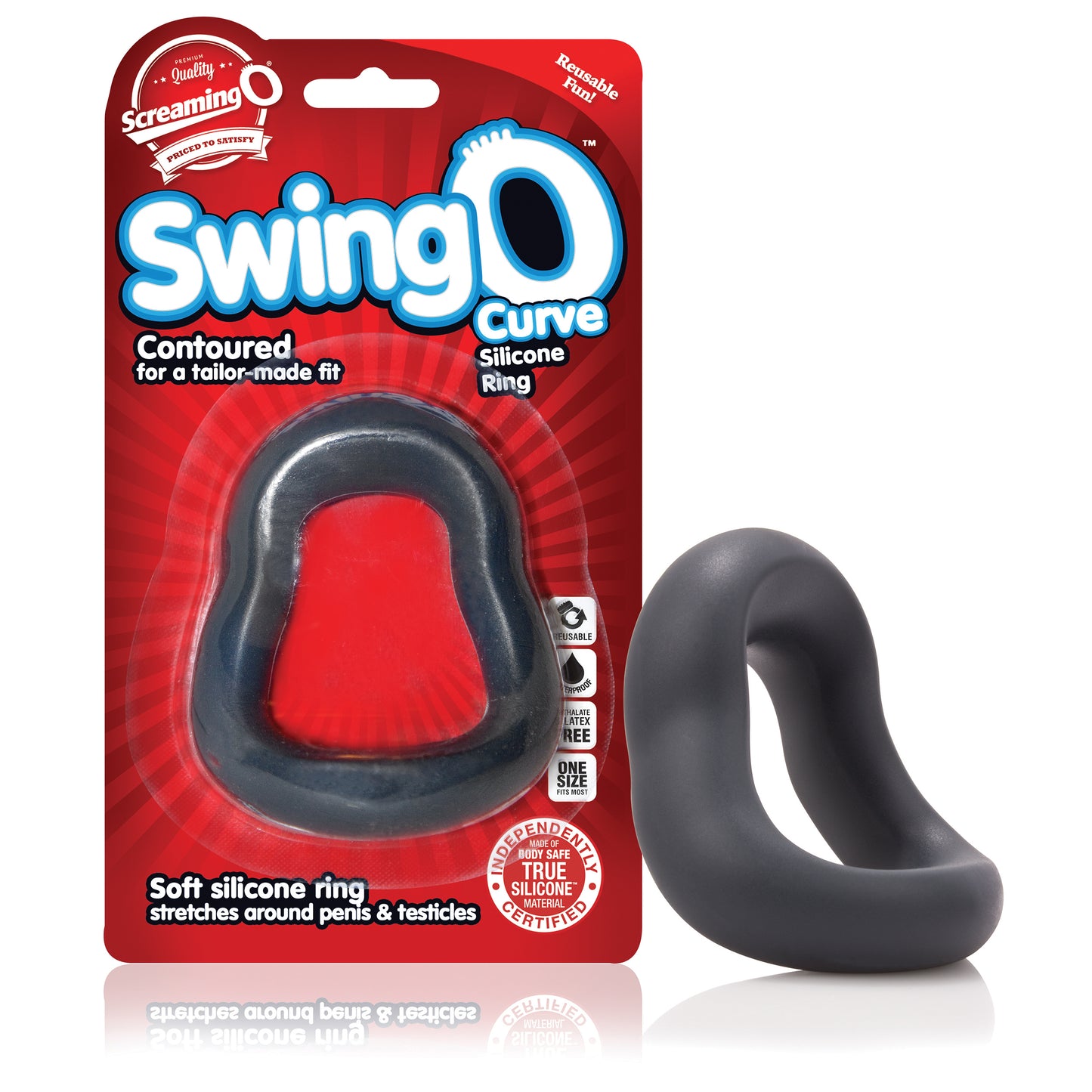 Screaming O SwingO Curve Cock Ring – Gray – Reversible Design