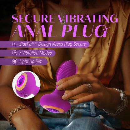 Blush Oh My Gem Charm Plug - Amethyst - Vibrating Anal Plug - Purple